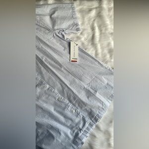 Kendall & Kylie Light Gray Striped Casual Button Down Shirt